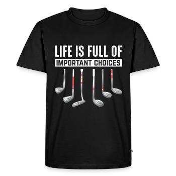 Golf Golf Clubs Golfer - Men's Premium Organic T-Shirt - black - Front - Nico (187cm)