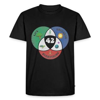 42 est la réponse à la vie, l'univers et le reste - T-shirt Premium bio Homme - noir - Devant - Nico (187cm)