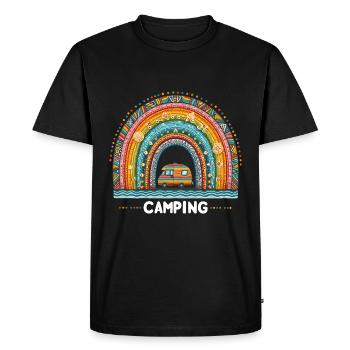 Rainbow Camping Tents Holiday Time Out Caravan - Men's Premium Organic T-Shirt - black - Front - Nico (187cm)