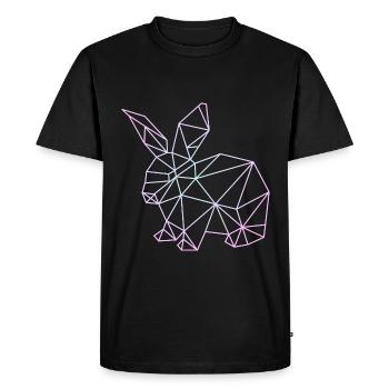 Dessin au trait lapin pastel lapin mode Harajuku - T-shirt Premium bio Homme - noir - Devant - Nico (187cm)