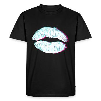 Lèvres 3D Kiss - T-shirt Premium bio Homme - noir - Devant - Nico (187cm)