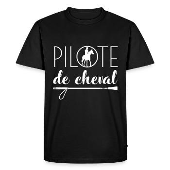 Pilote De Cheval - T-shirt Premium bio Homme - noir - Devant - Nico (187cm)