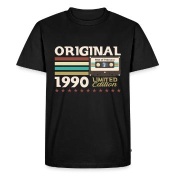 Cassette 35ème anniversaire Février 1990 Vintage 90's - T-shirt Premium bio Homme - noir - Devant - Nico (187cm)