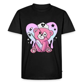 Ours Paramédic Pastel Gothique Japonais Kawaii - T-shirt Premium bio Homme - noir - Devant - Nico (187cm)