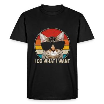 Chat drôle cadeau - T-shirt Premium bio Homme - noir - Devant - Nico (187cm)
