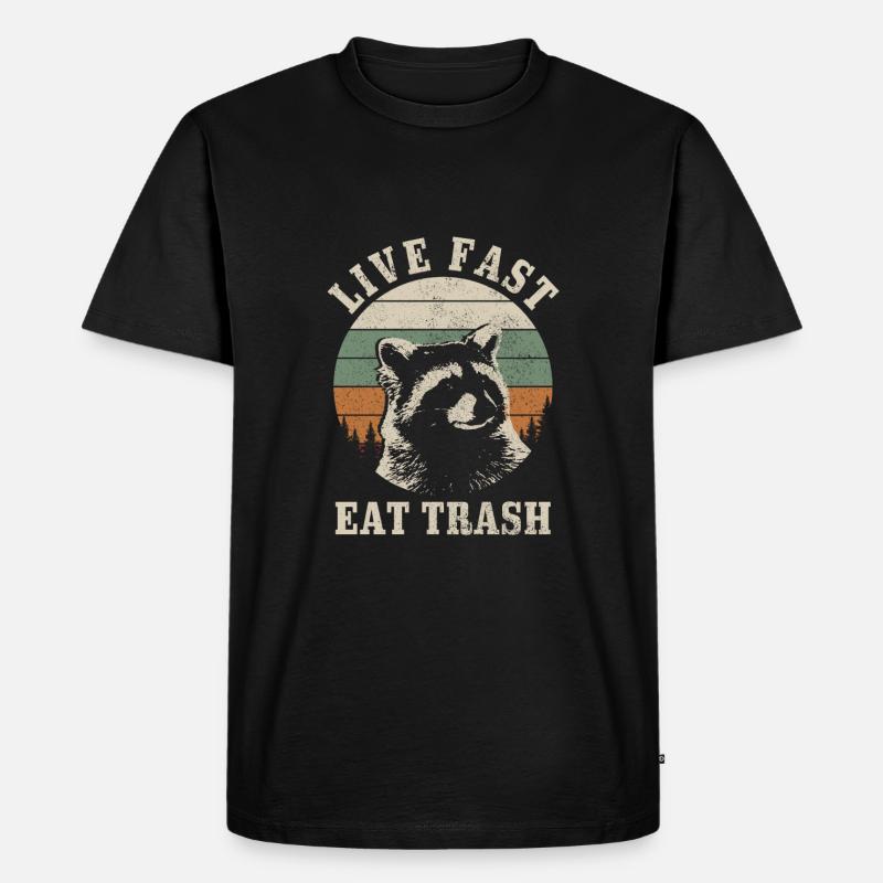 Waschbär Lustig Geschenk - Männer Premium Bio T-Shirt - Schwarz