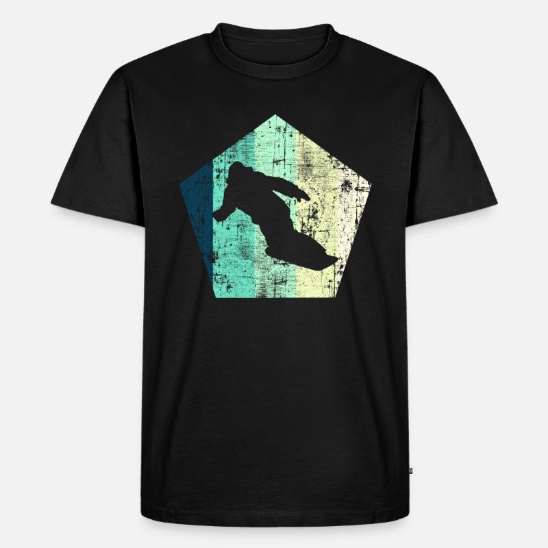 Snowboarding - Männer Premium Bio T-Shirt - Schwarz