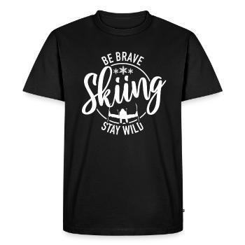 Skiing Skiing Skiing Skiing Skiing - Men's Premium Organic T-Shirt - black - Front - Nico (187cm)