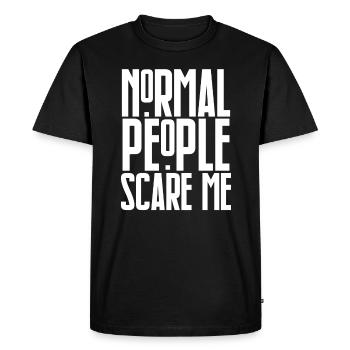 Normal People Scare Me - T-shirt Premium bio Homme - noir - Devant - Nico (187cm)