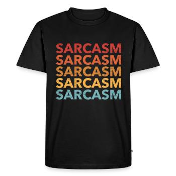 Sarcasme - T-shirt Premium bio Homme - noir - Devant - Nico (187cm)