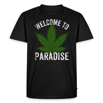 Welcome to Paradise Cannabis Cannabis Marijuana Cannabis - Men's Premium Organic T-Shirt - black - Front - Nico (187cm)
