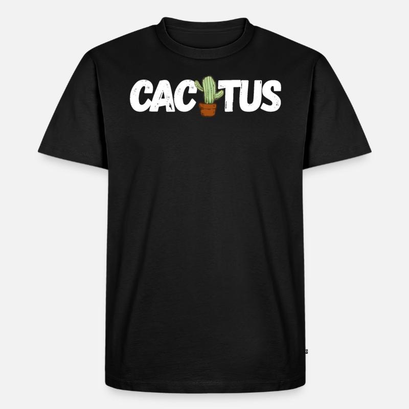 Cactus - Männer Premium Bio T-Shirt - Schwarz