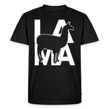 LAMA - Men's Premium Organic T-Shirt - black - Front - Nico (187cm)