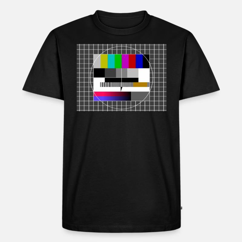 Testbild Sendepause 80er 80's - Männer Premium Bio T-Shirt - Schwarz