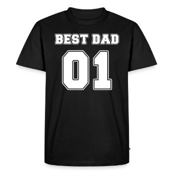 Meilleur papa partenaire père papa 01 - T-shirt Premium bio Homme - noir - Devant - Nico (187cm)