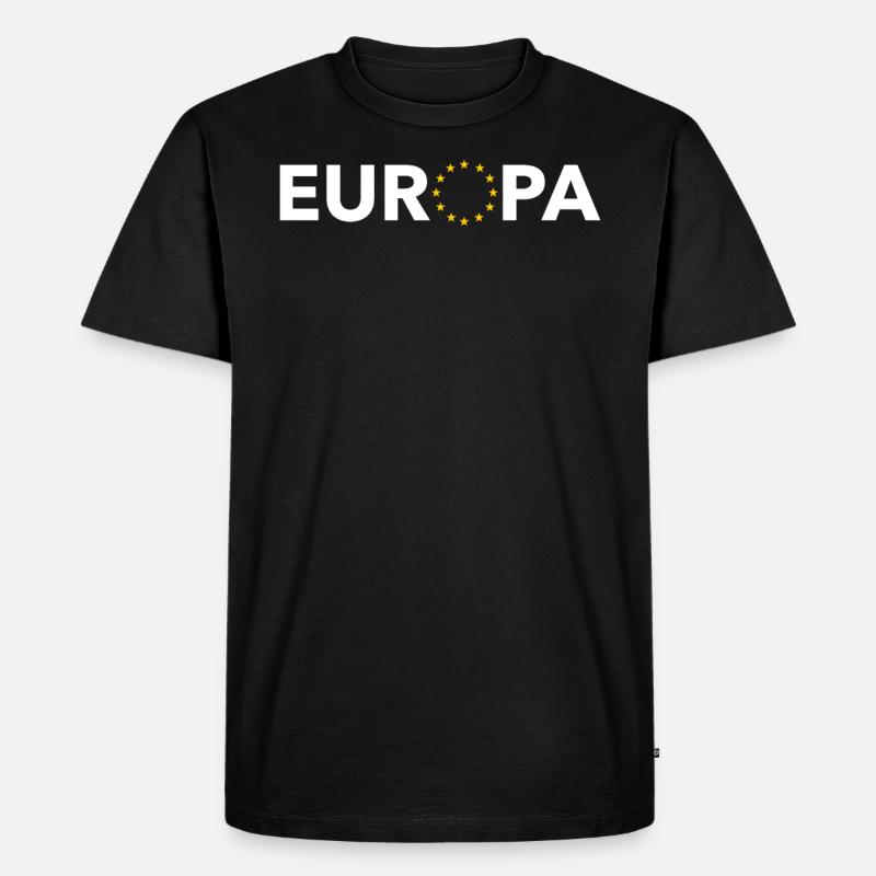 Europa mit Sternen - Männer Premium Bio T-Shirt - Schwarz