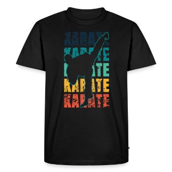 Karate karate karate karate karate grunge - Men's Premium Organic T-Shirt - black - Front - Nico (187cm)