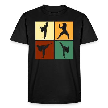 Le karaté lance le combattant arts martiaux - T-shirt Premium bio Homme - noir - Devant - Nico (187cm)