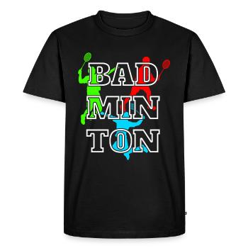 Badminton - Men's Premium Organic T-Shirt - black - Front - Nico (187cm)