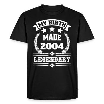 Born in 2004 legendary 18th birthday - Men's Premium Organic T-Shirt - black - Front - Nico (187cm)