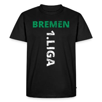 Promotion Brême 1.Liga - T-shirt Premium bio Homme - noir - Devant - Nico (187cm)