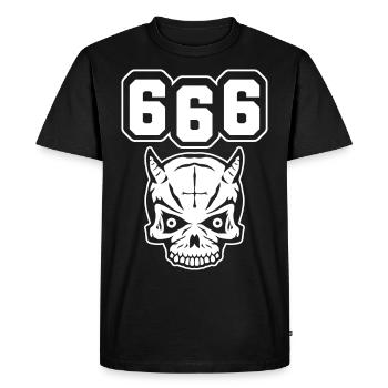Devil 666 - Men's Premium Organic T-Shirt - black - Front - Nico (187cm)