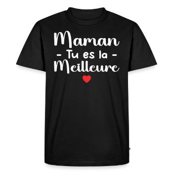 Maman Tu Es La Meilleure - T-shirt Premium bio Homme - noir - Devant - Nico (187cm)