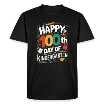 Happy 100th Day of Kindergarten Full Colour - T-shirt Premium bio Homme - noir - Devant - Nico (187cm)