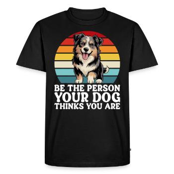Citation Drôle Chien Berger Australien - T-shirt Premium bio Homme - noir - Devant - Nico (187cm)