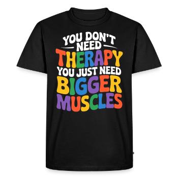 Just more muscle building - Men's Premium Organic T-Shirt - black - Front - Nico (187cm)