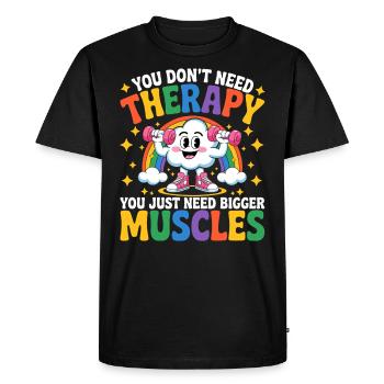 Just more muscle building - Men's Premium Organic T-Shirt - black - Front - Nico (187cm)