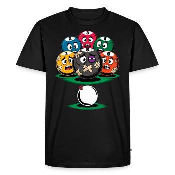 Cartoon Humour Joueur De Billard - T-shirt Premium bio Homme - noir - Devant - Nico (187cm)