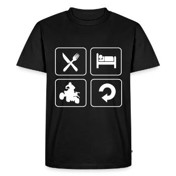 Quad - Männer Premium Bio T-Shirt - Schwarz - Vorne - Nico (187cm)