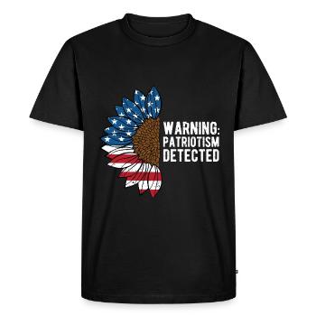 Warning Patriotism Detected American Independence - Men's Premium Organic T-Shirt - black - Front - Nico (187cm)