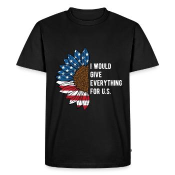 I Will Give Everything for US Patriotic American - Men's Premium Organic T-Shirt - black - Front - Nico (187cm)