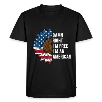 Damn Im Free Im an American 4th of July Patriotic - Men's Premium Organic T-Shirt - black - Front - Nico (187cm)