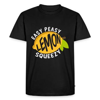 Easy Peasy Lemon Squeezy Funny Saying - Men's Premium Organic T-Shirt - black - Front - Nico (187cm)