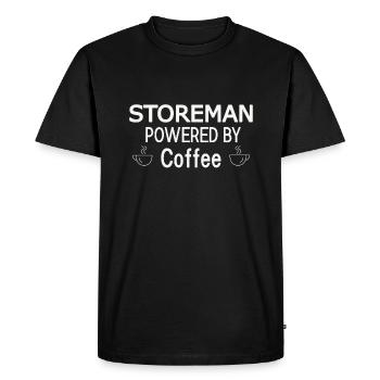 Storeman Powered By Coffee - Men's Premium Organic T-Shirt - black - Front - Nico (187cm)