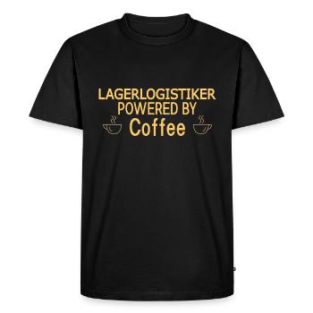 Warehouse logistics company powered by coffee - Men's Premium Organic T-Shirt - black - Front - Nico (187cm)