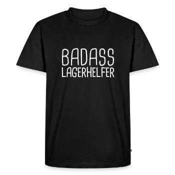 Camp Helper Badass - Men's Premium Organic T-Shirt - black - Front - Nico (187cm)