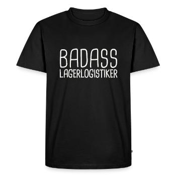 Warehouse logistics company Badass - Men's Premium Organic T-Shirt - black - Front - Nico (187cm)