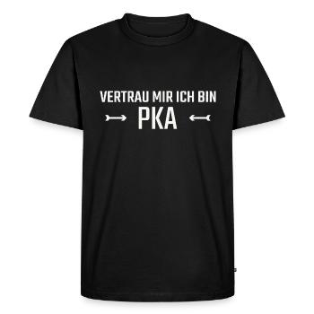 PKA Trust me - Men's Premium Organic T-Shirt - black - Front - Nico (187cm)