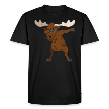 Rétro Vintage Grunge Dabbing Dab Elk - T-shirt Premium bio Homme - noir - Devant - Nico (187cm)