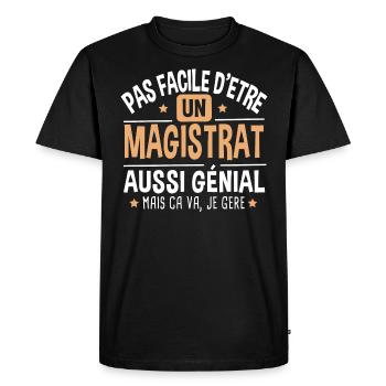 Magistrat génial. Cadeau juge tribunal loi justice - T-shirt Premium bio Homme - noir - Devant - Nico (187cm)