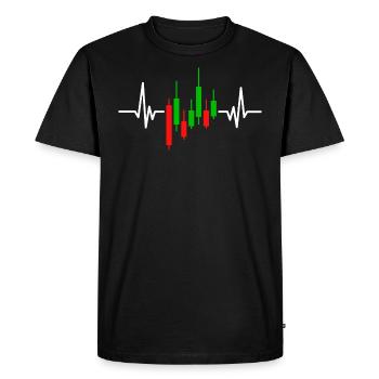 Forex Trading Heartbeat - Men's Premium Organic T-Shirt - black - Front - Nico (187cm)