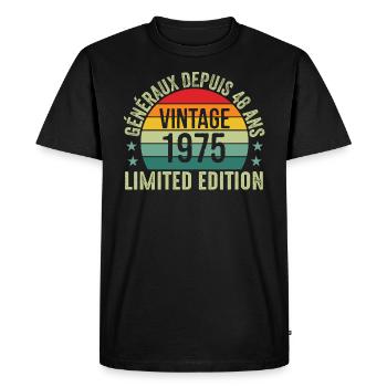 généraux depuis 48 ans, 48e anniversaire Original - T-shirt Premium bio Homme - noir - Devant - Nico (187cm)