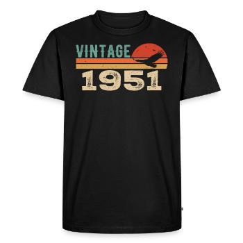 Vintage 1951 Cadeau D'anniversaire 1951 Retro 1951 - T-shirt Premium bio Homme - noir - Devant - Nico (187cm)