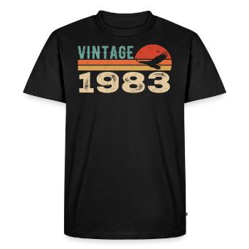 Vintage 1983 Cadeau D'anniversaire 1983 Retro 1983 - T-shirt Premium bio Homme - noir - Devant - Nico (187cm)