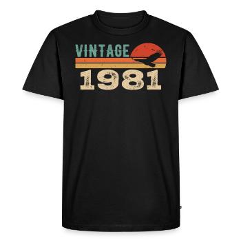 Vintage 1981 Cadeau D'anniversaire 1981 Retro 1981 - T-shirt Premium bio Homme - noir - Devant - Nico (187cm)