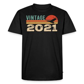 Vintage 2021 Cadeau D'anniversaire 2021 Retro 2021 - T-shirt Premium bio Homme - noir - Devant - Nico (187cm)